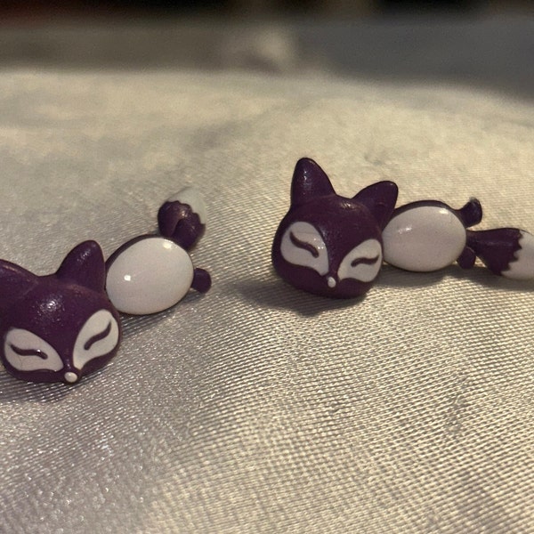 Lila Fuchs Ohrringe // Purple fox earrings