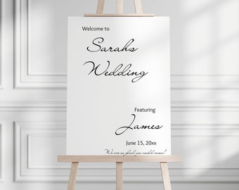 Wedding Welcome sign, Wedding welcome sign Template, modern calligraphy wedding sign, Funny welcome sign, Featuring the husband sign