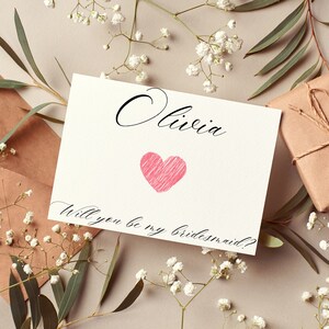 Bridesmaid Proposal Card, Pretty Bridesmaid Card, Will You Be My Bridesmaid template, Will you be my maid of honour template