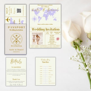 Faire-part de mariage à destination, faire-part carte d'embarquement, faire-part de mariage passeport imprimable, mariage sur le thème du voyage, modèle à télécharger