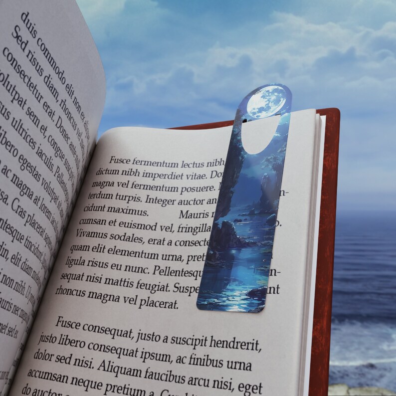 Metal Bookmark | Robust Fantasy Landscape Page Marker | Durable Page ...