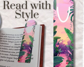 Metal Bookmark | Robust Tropical Plant Page Marker | Durable Pink Page Holder | Book Lover, Bookworm, Reading Enthusiast & Avid Reader Gift