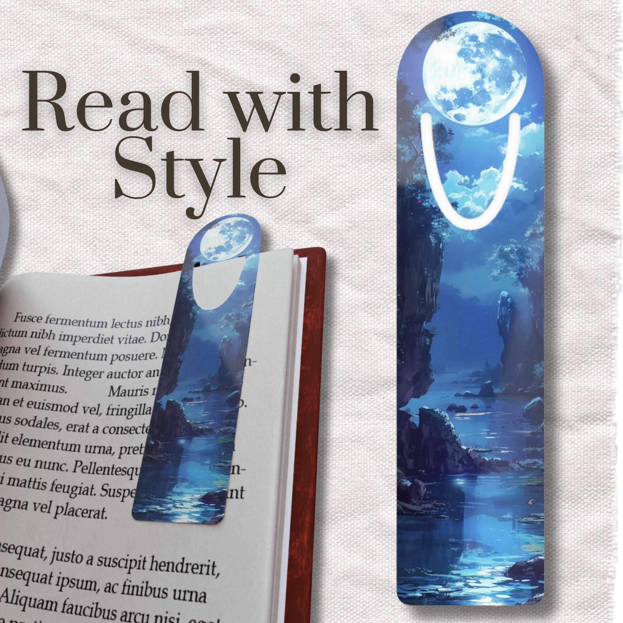 Metal Bookmark | Robust Fantasy Landscape Page Marker | Durable Page Holder | Book Lover, Bookworm, Reading Enthusiast & Avid Reader Gift