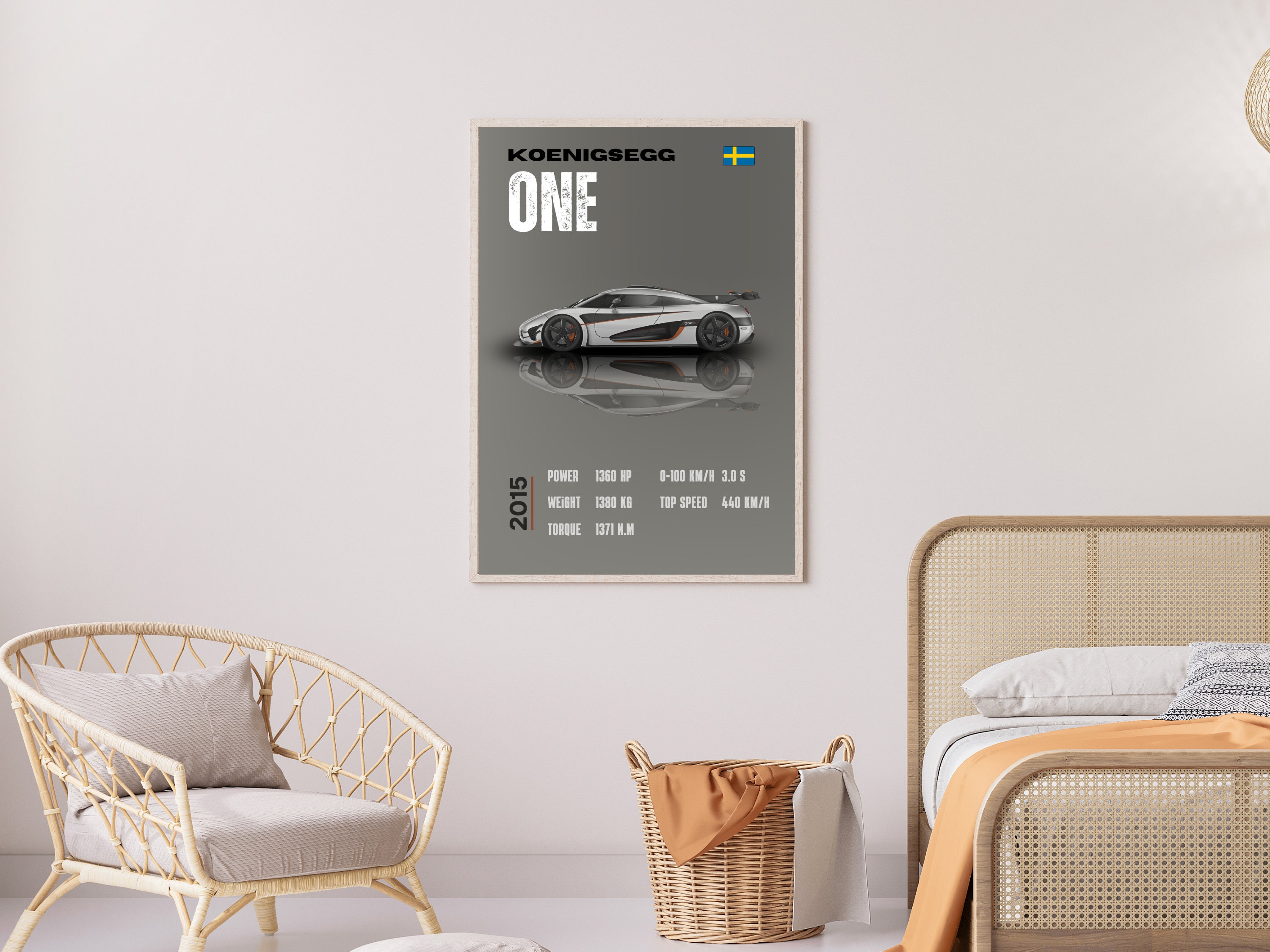 Digital Poster Koenigsegg One:1 Prints for Car Enthusiasts, Luxury