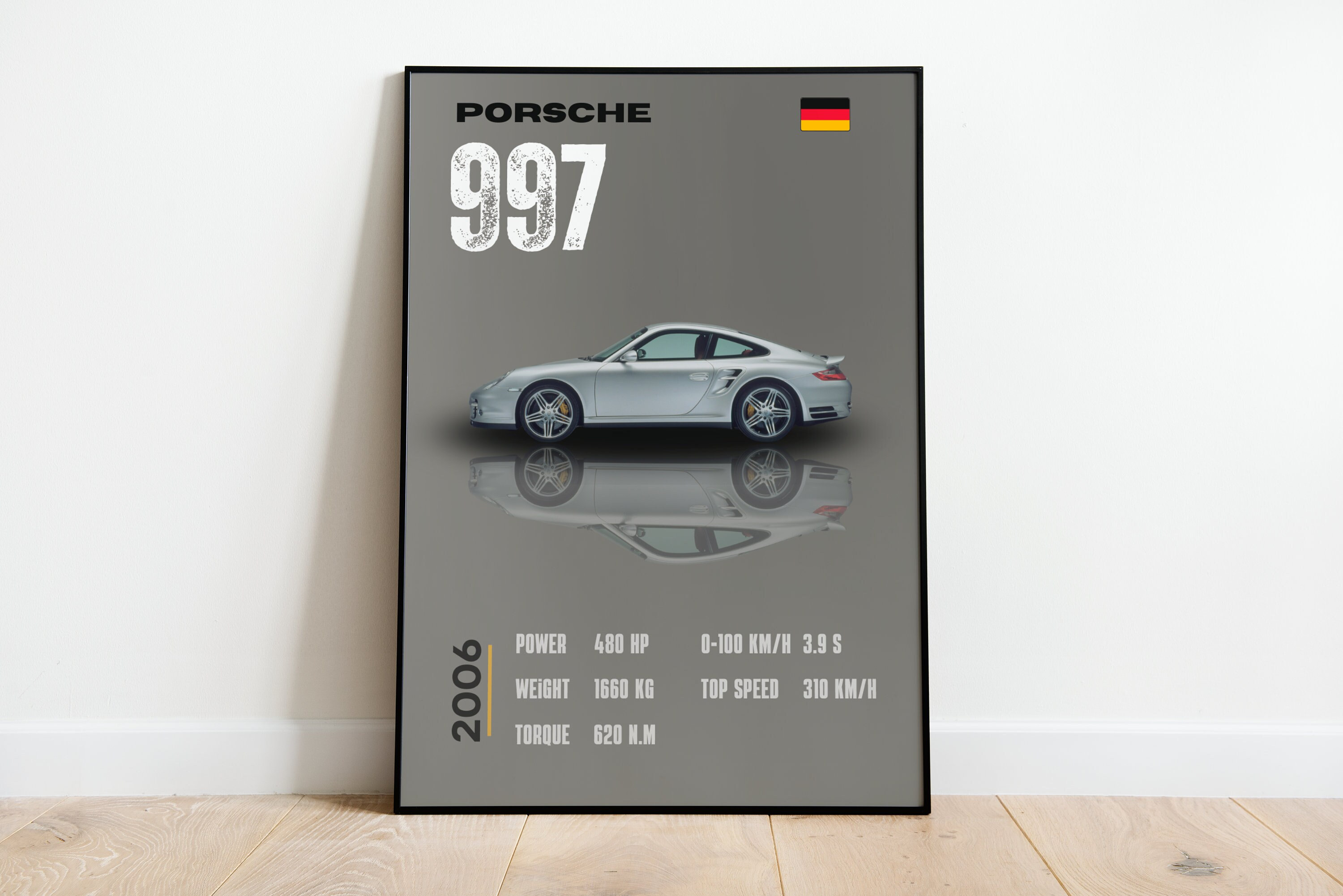 Porsche 997 Turbo Poster: Car Enthusiast Wall Art (digital