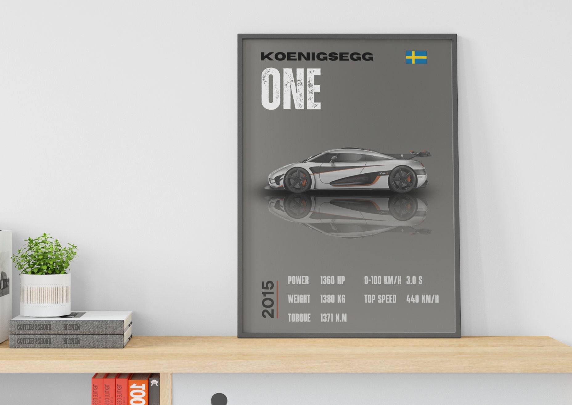 Digital Poster Koenigsegg One:1 Prints for Car Enthusiasts, Luxury