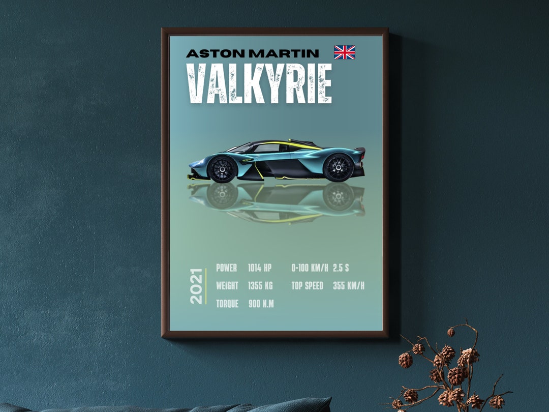 Aston Martin Valkyrie Poster for Car Enthusiasts Luxury Wall - Etsy