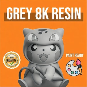 3D Printed Mini Pikachu in Pokémon-Themed Hoodies – Raw Grey Resin – Multiple Styles!