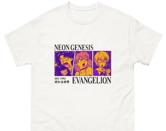 Camiseta Neon Genesis Evangelion (Púrpura) / Camiseta anime / Camiseta manga / Camiseta japonesa / Camisa gráfica / Regalos para él / Asuka Rei Misato