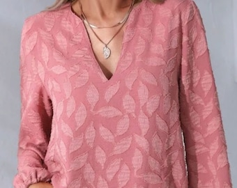 PDF Long Sleeve V neck Top Sewing Pattern Bishop Sleeve Blouse PDFPattern Digital Download