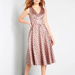 V-Ausschnitt Kleid pdf Schnittmuster Midi Ärmellos Swing-Pocket PDF Schnittmuster Größe XS-XXL Digital