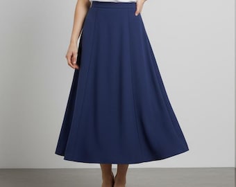 A-Line Tea Length Skirt Sewing Pattern Flared skirt (PDFPattern Download, XS-XXXL)