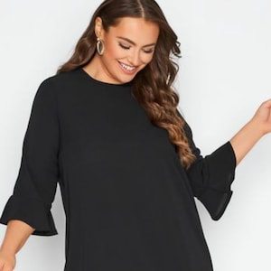 Tunique à manches volantées, motif PDF à volants, ourlet taille haute, patron de couture PDF en téléchargement numérique