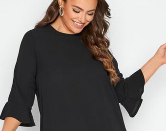Ruffle Sleeve Tunic PDFPattern Flounce Hi-Lo Hem Pdf Sewing Pattern Top Pattern Digital Download