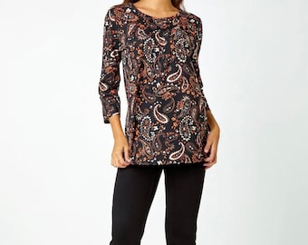 Loose Fit T-shirt pdf Sewing Pattern Crewneck Stretch Knit Top Tunic PDFPattern Digital Download