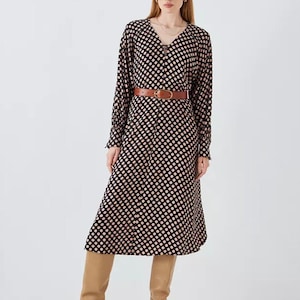 V-neck Dress Sewing Pattern Raglan Bishop Long Sleeve Pocket dress PDFPattern Size XS-XXXL Digital