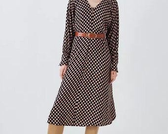 V-neck Dress Sewing Pattern Raglan Bishop Long Sleeve Pocket dress PDFPattern Size XS-XXXL Digital