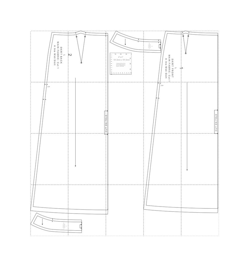 A-line Midi Skirt Pdf Sewing Pattern DIY Midi A-line Skirt Pattern ...