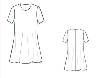 T-shirt Dress Pdf Sewing Pattern Flared Short Sleeve Swing Pdfpattern Digital Download - Etsy T-shirt Dress Pdf Sewing Pattern Flared Short Sleeve Swing Pdfpattern Digital Download - Etsy