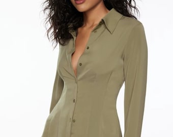 Fitted Shirt PDF Sewing Pattern – Long Sleeve Button-Up Dress Shirt PDFPattern – Printable Digital Download