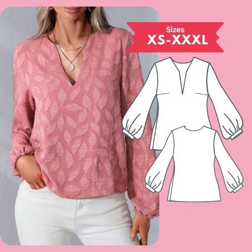 Haut Femme En Gaze De Lin Y2K - Manches 3/4 - Col En V - Coupe Ample - Taille Grande - Style Décontracté 2025