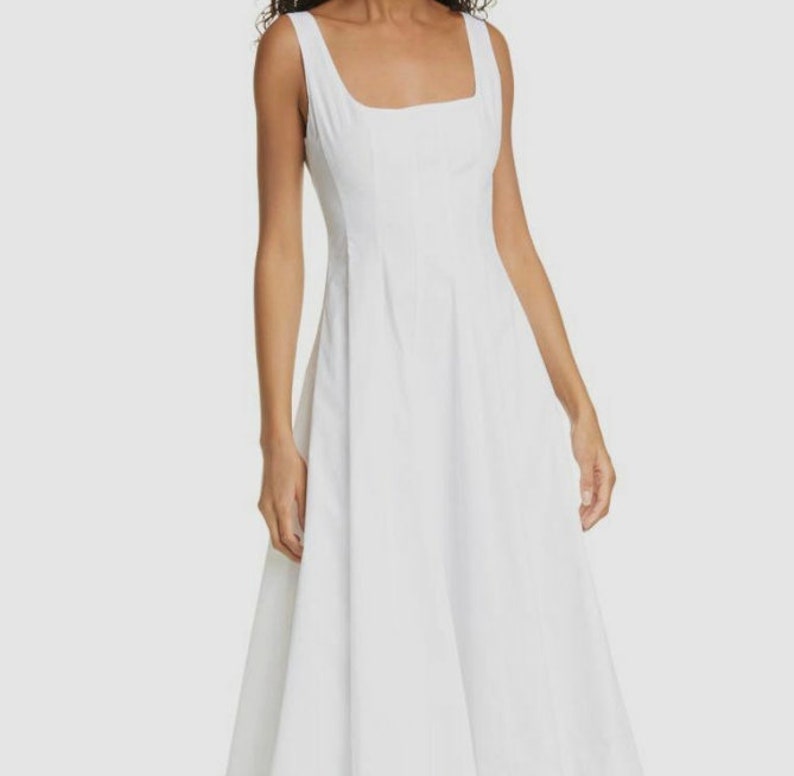 Patrón de costura para vestido midi acampanado, sin mangas, escote cuadrado (patrón en PDF) imagen 1