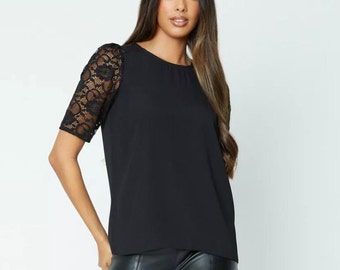 Puff Sleeve Blouse Sewing Pattern, Round Neck Top (PDF Pattern)