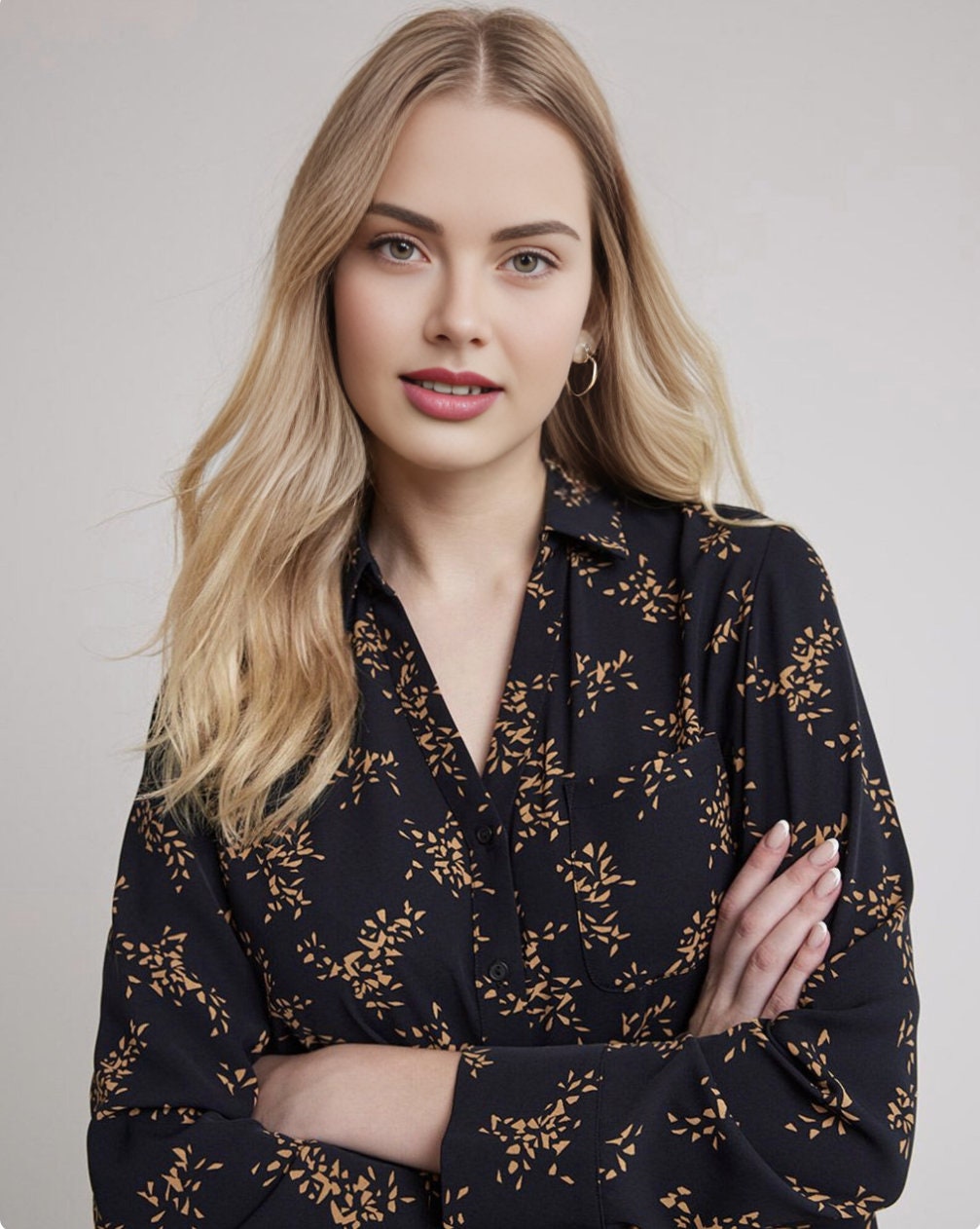 Buttoned Shirt Pdf Sewing Pattern Long Sleeve Loose Fit Blouse Pattern