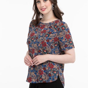 Woven Short Sleeve Top Sewing Pattern (PDF Download)