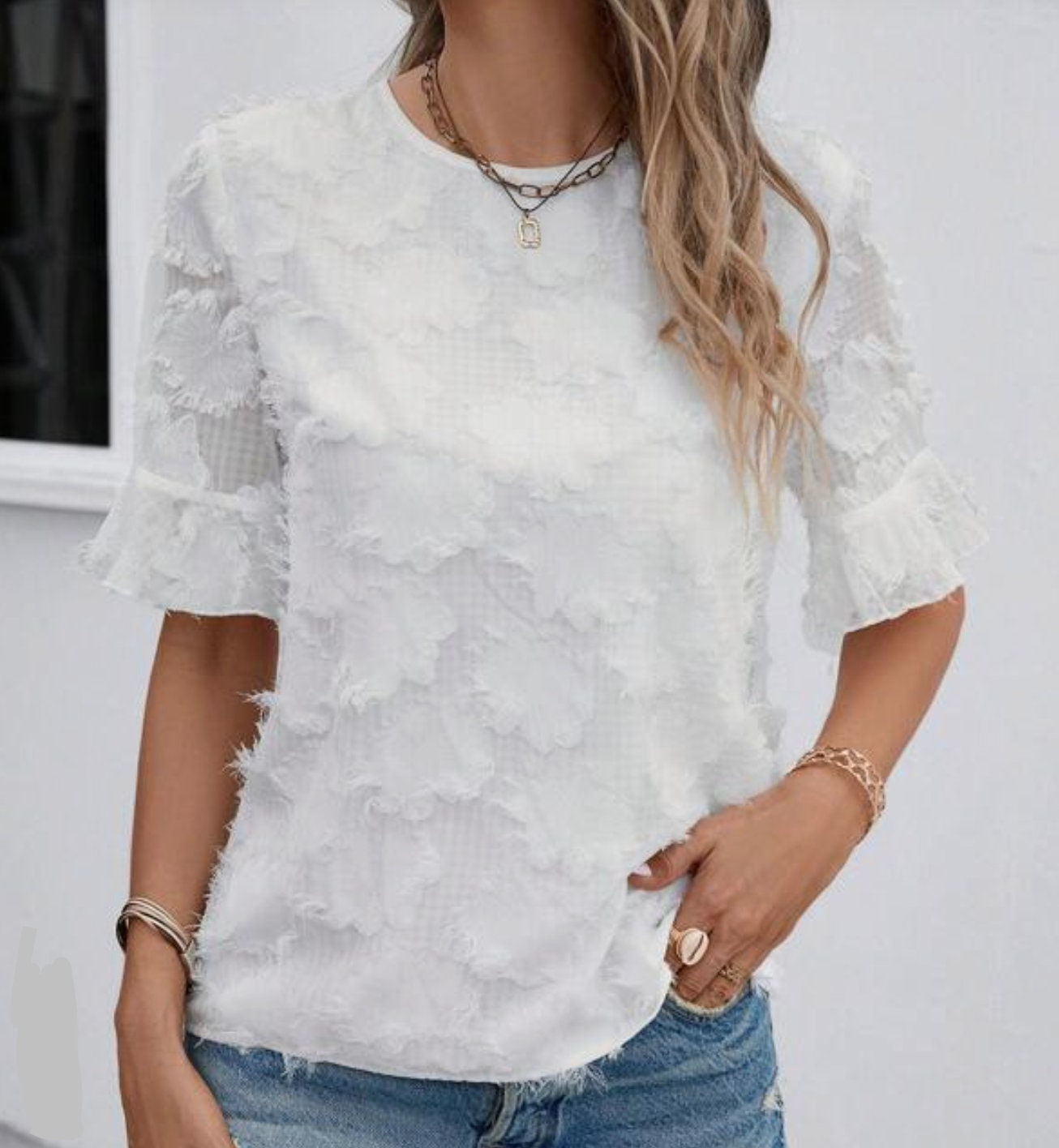 Ruffle Sleeve Top PDF Sewing Pattern Round Neck Blouse Shirt Sewing ...