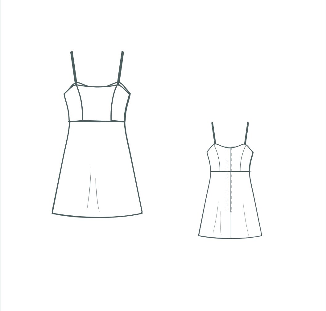 Spaghetti Strap A-line Dress Sewing Pattern (PDF Digital Download) - Etsy Israel Spaghetti Strap A-line Dress Sewing Pattern (PDF Digital Download) - Etsy Israel