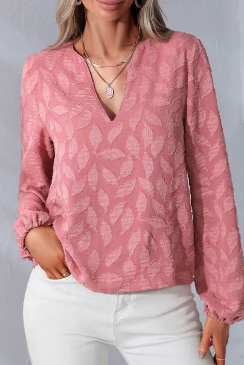 PDF Long Sleeve V Neck Top Sewing Pattern Bishop Sleeve Blouse Pattern ...
