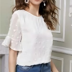 Ruffle Sleeve Top PDF Sewing Pattern round neck Blouse Shirt Sewing pdfPattern Digital Download