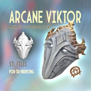 Viktor Arcane S2  Mask and Robe decoration league of legends cosplay, 3D files for printing, NOT physical object!!!!