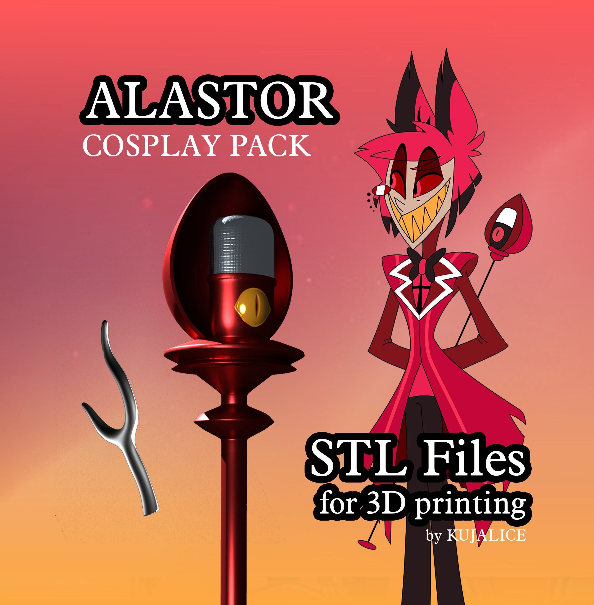 Alastor Radio Demon Hazbin Hotel Cosplay 3D Print STL Files Pack