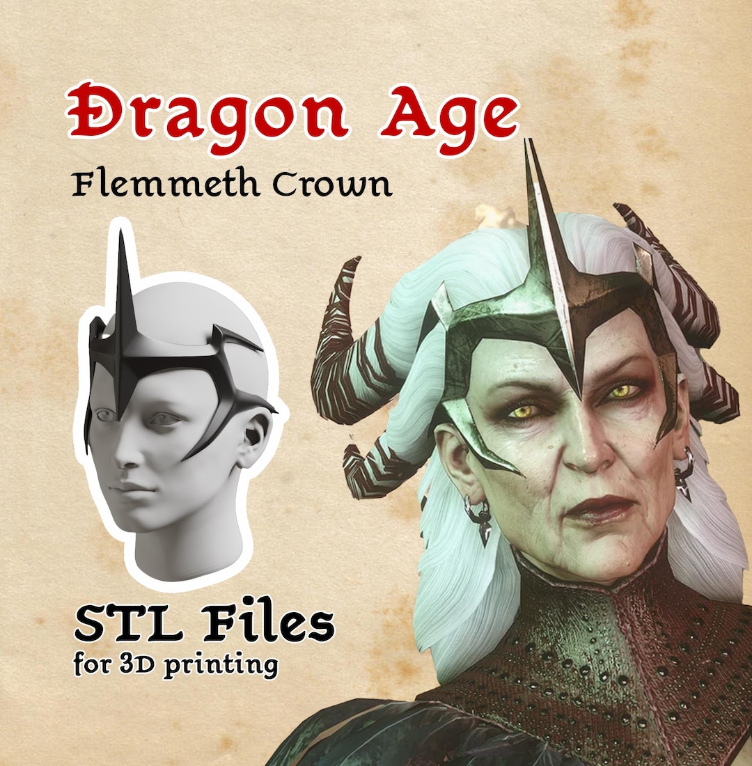Dragon Age Flemmeth Mithal Morrigan Crown Cosplay STL Files for 3D