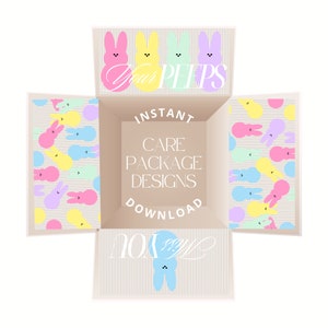 Easter Care Package Box Design: Peeps Theme (Digital Download)