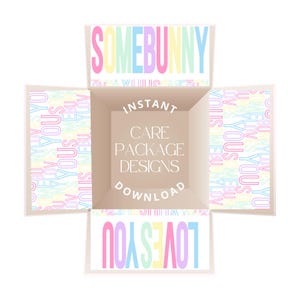 Care Paket Design Some Bunny Loves You Ostern Box Printables (Instant Download und Printables)
