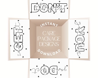 Care Package Box Flap Printables – Good Luck on Finals Motivational Designs (Instant Download)