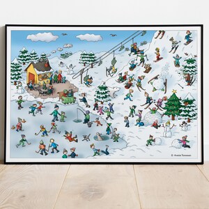 Suchen und finden Poster im Winter, Kinderzimmer Dekoration, Geschenk zum Geburtstag, Kinderzimmer Dekor, Sofort download, Kinderzimmer Dekor