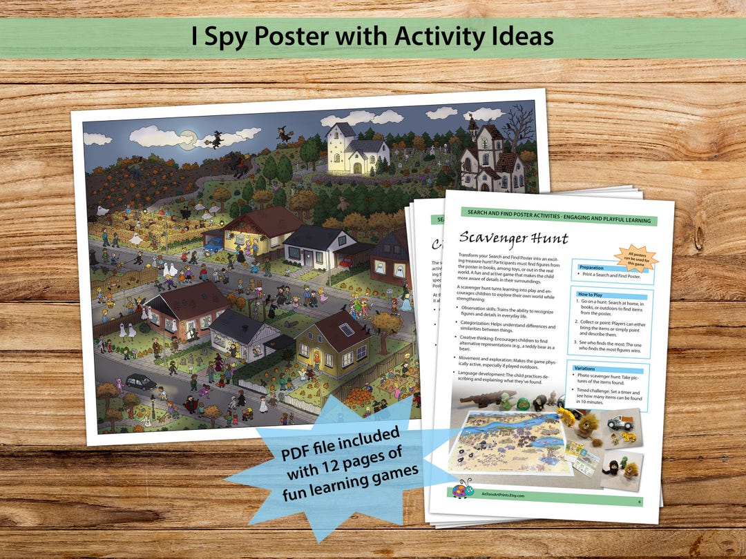 I Spy Halloween Activity Poster: Search and Find Game for Kids (digital ...