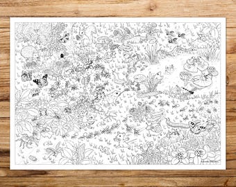 Bugs Search and Find Coloring Page: Kids Activity Print (Digital Download)