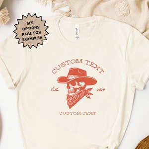 Personalized Country Music Shirt, Custom Cowboy Skull Shirt, Music Lover Tee, Country Music Concert Shirt, Red Dirt Music, Western Tee