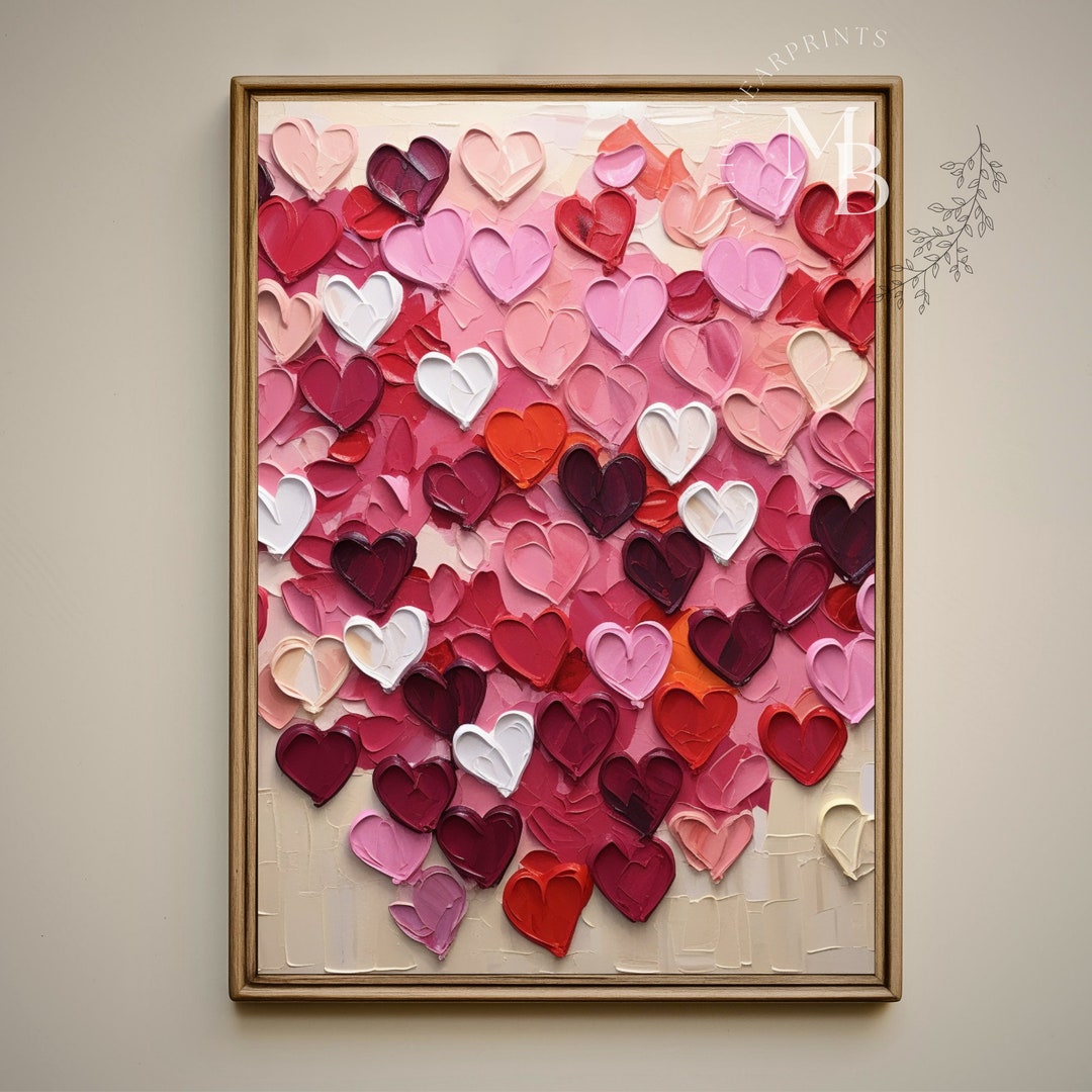 Valentine's Day Heart Wall Art Romantic Love Digital Print JPG Instant