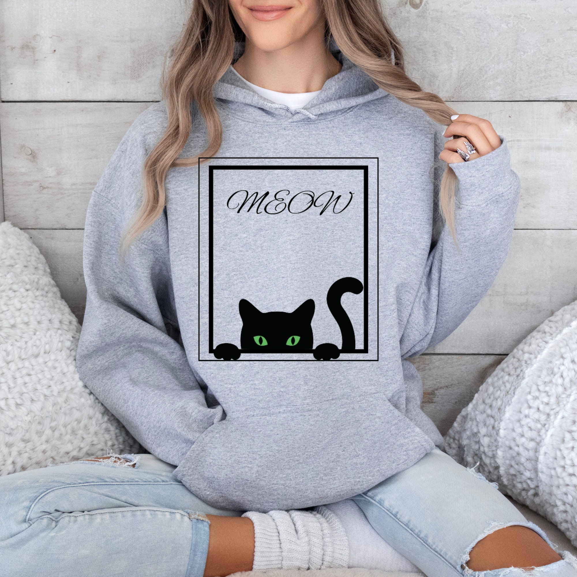 Hooded cat sweatshirt sale