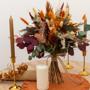 Terracotta Dry Bouquet, Dry Wedding Bouquet, Dried Floral Bouquet, Fall Wedding Bouquet, Preserved Flower Bouquet, Burnt Orange Bouquet