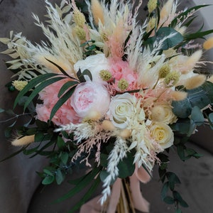 Natural dried flowers bouquets, white wedding bouquets, dried bridal bouquets, pink weddings, preserved eucalyptus weddings, pampas bridal