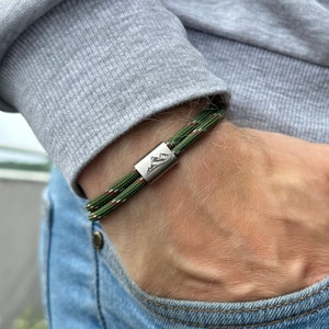 Zeiltouw armband, gepersonaliseerde gravure, handgemaakte armband voor mannen en vrouwen, partnerarmband, cadeau voor vriend en vriendin