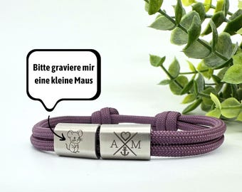 Custom engraved bracelet, personalized sailing rope bracelet, men and women jewelry, individual engraving, children's bracelet, gift for children