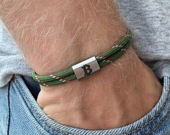 Bitcoin Bracelet, Sailing Rope Bracelet, Gift Crypto Bitcoin, Crypto Jewelry Bracelet, Personalized Bracelet, Men and Women, Gift